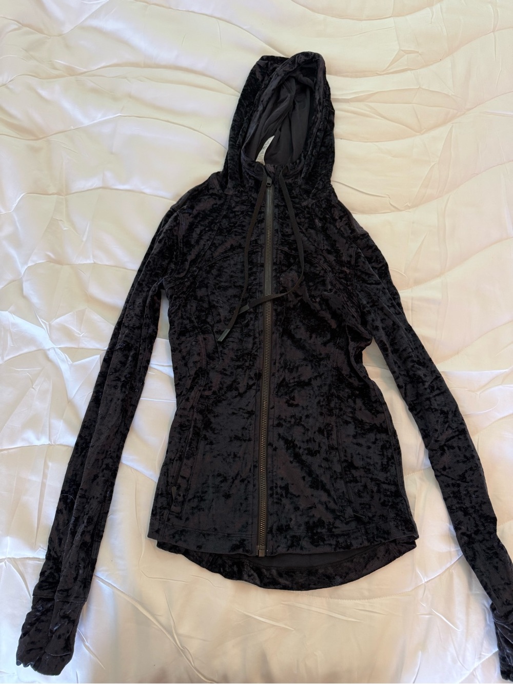 lululemon athletica Black Velvet Zip-Up Hoodie